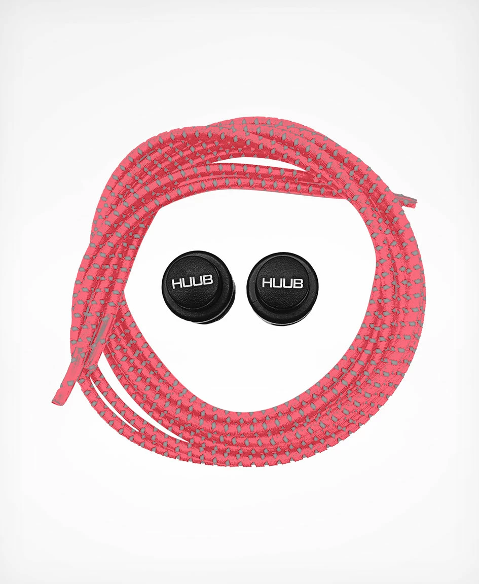 Unisex HUUB Elastic Laces With Locks - Coral 1 Unisex HUUB Elastic Laces With Locks - Coral