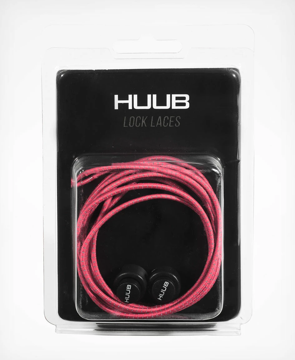 Unisex HUUB Elastic Laces With Locks - Coral 2 Unisex HUUB Elastic Laces With Locks - Coral - Image 2