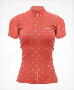 Women's La Fleur Short Sleeve Jersey Coral Flowers - Women's