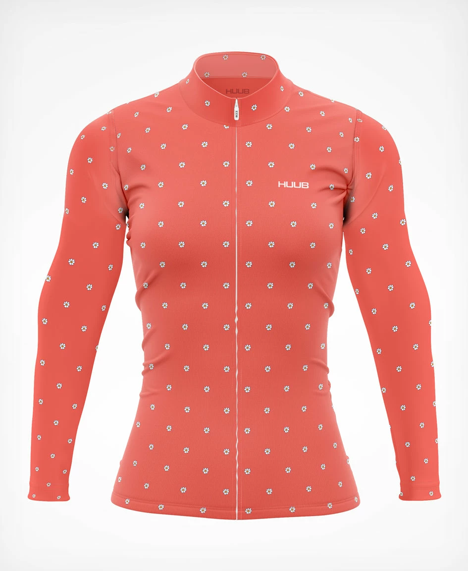 Women's La Fleur Thermal Long Sleeve Jersey Coral Flowers - Women's 1 Women's La Fleur Thermal Long Sleeve Jersey Coral Flowers - Women's