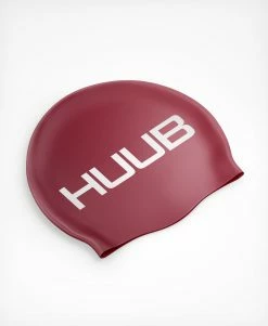 Unisex Silicone Swim Cap -Triathlon shop Red HUUB Silicone Swim Cap Flat Lay 45