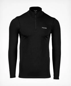 Men's Seamless Long Sleeve Half Zip Black - Men's