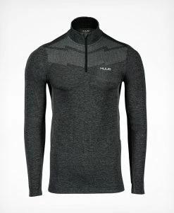 Men's Seamless Long Sleeve Half Zip Grey - Men's