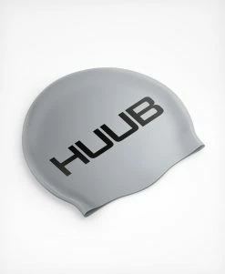 Unisex Silicone Swim Cap -Triathlon shop Silver HUUB Silicone Swim Cap Flat Lay 45