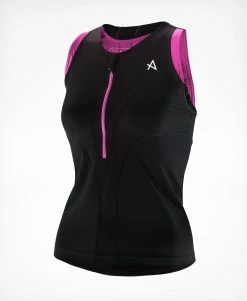 Women's Tana Triathlon Top -Triathlon shop TANA Tri Top Black Front 45